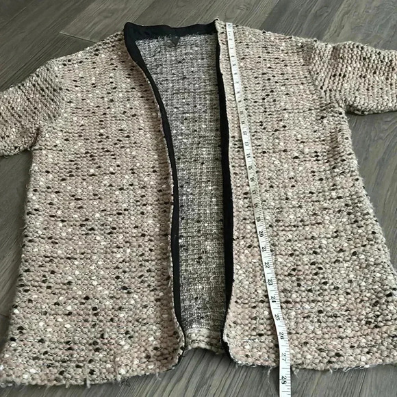 🔥Y.A.S.🔥 | Nude, black and white speckled wool blend knit cardigan - Picture 8 of 13